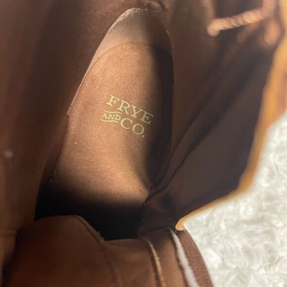 New Frye and Co. synthetic Brown lace Boots with side zipper SZ6.5M - Picture 10 of 11